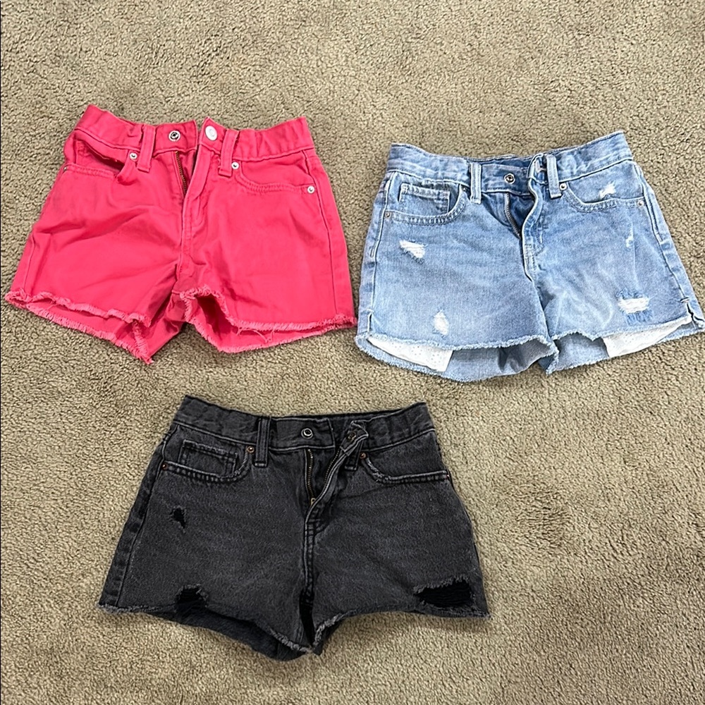 Stylish Kids Denim Shorts - Pink, Blue, Black